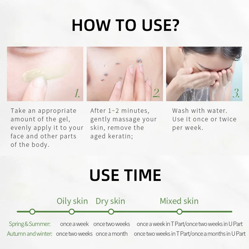 Matcha Exfoliating Gel Moisturizing Exfoliation Shrinking Pores Soften Skin Facial Scruber