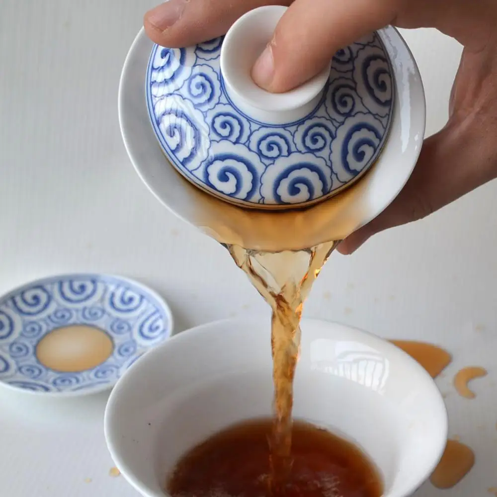 Чайные чашки Gaiwan 150 мл синие и белые столовые приборы Цзиндэчжэнь китайский