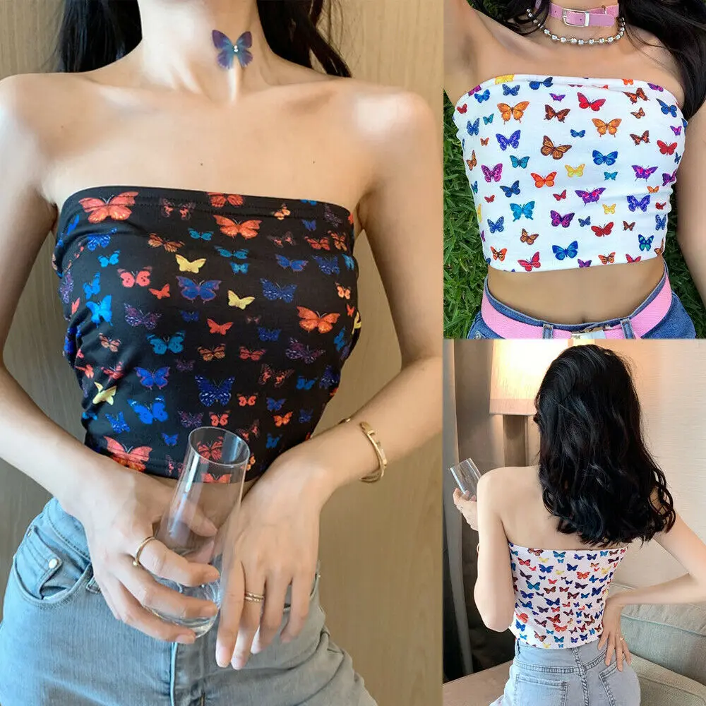 

Summer Women Sexy Off-shoulder Tube Strapless Bra Tank Sexy Vests top