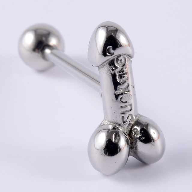 Surgical Steel Tongue Rings Punk Rock Style Hypoallergenic Piercing Tongue Nails Tongue Barbells Piercing Body Jewelry 14g