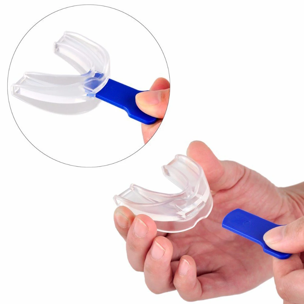 2pcs Stop Snoring Anti Snore Mouthpiece Apnea Guard Bruxism Tray Sleeping Aid Mouthguard