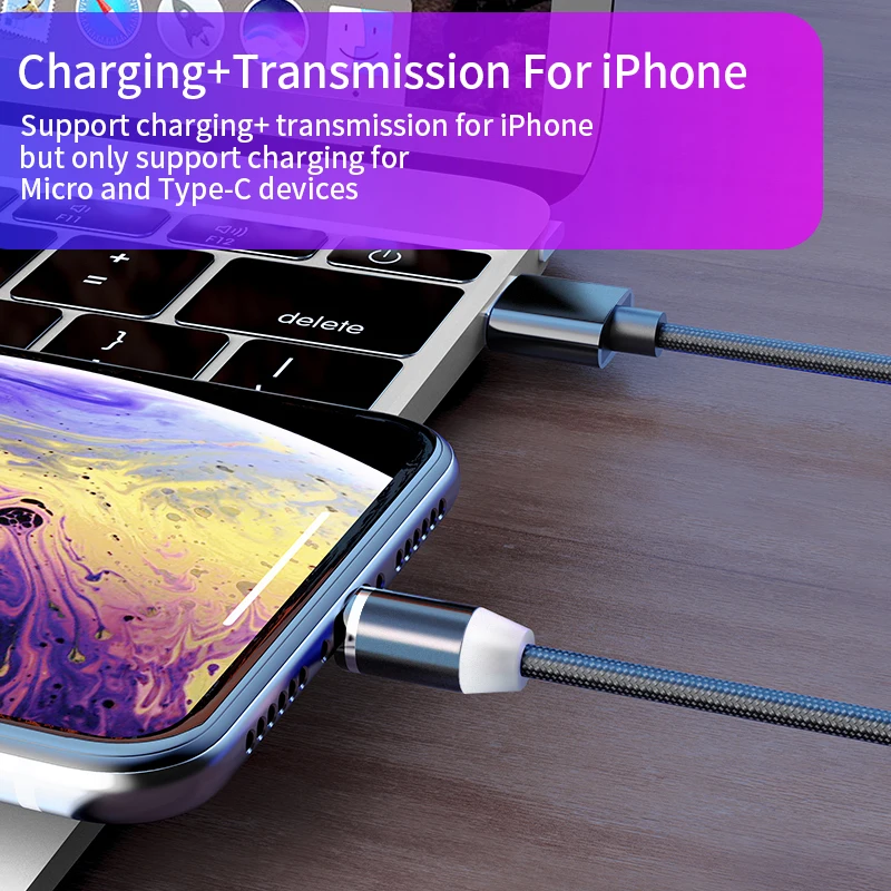 Магнитный кабель Олаф 1 м 2 м Micro usb type-C кабель для iPhone 11 Pro Max XS samsung S8 S9 Быстрая зарядка магнитное зарядное устройство USB кабель