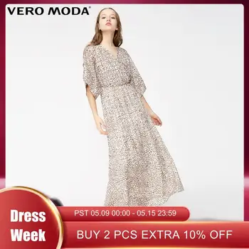 

Vero Moda Women's Blending Leopard Print V-neckline Elasticized Waist Long Dress | 31926Z521