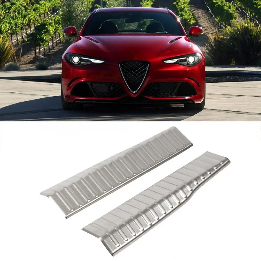 Автомобильный протектор двери 2 шт. внутренняя защита заднего бампера крышка багажника края отделка Подходит для Alfa Romeo Giulia автомобильный Стайлинг