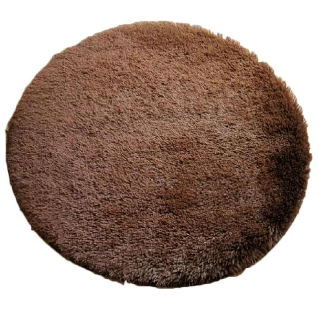 COFFEE COLOR Мягкий круглый коврик, ковры для гостиной, спальни, синий, для спальни, мохнатый ковер, современный коврик - Цвет: COFFEE COLOR