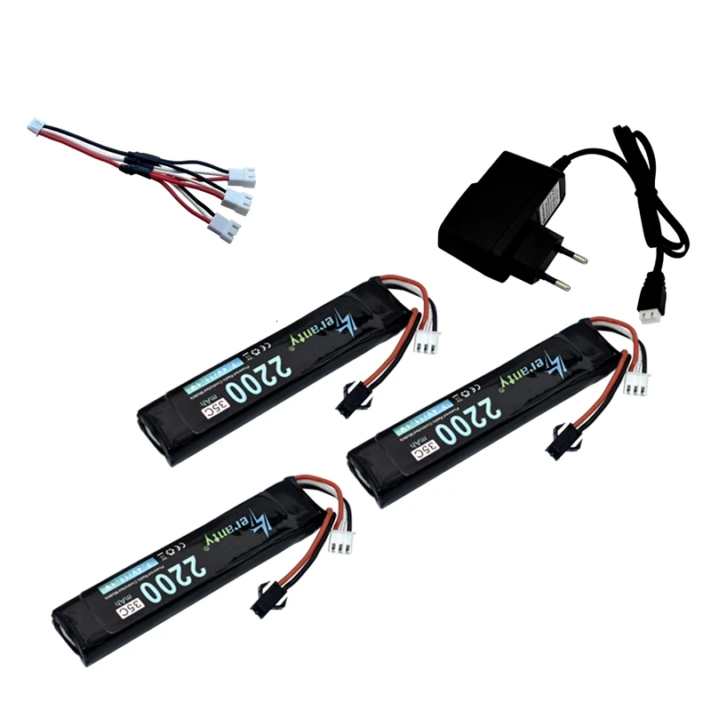 Обновление водяной пистолет Батарея + Зарядное устройство 2S 35c 7 4 V 2200mAh литий