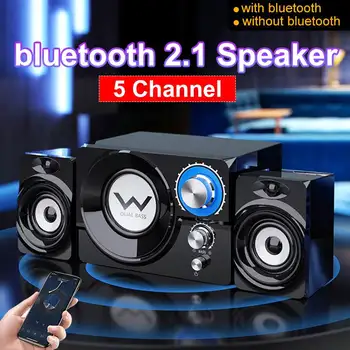 

TWS 2.1 Channel Heavy Bass Desktop Computer Speaker Bluetooth Stereo Surround Sound Subwoofer Home Speaker for Computer Laptop