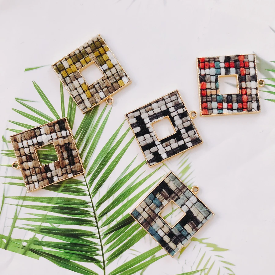 

Alloy Quare Pendant Necklace Charms DIY Material Jewelry Earring Accessories