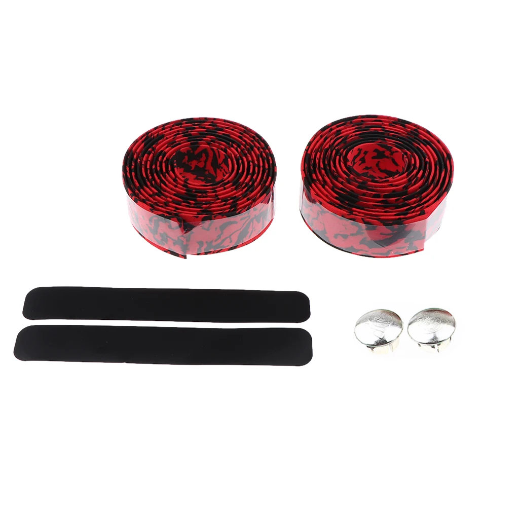 1Pair Anti-slip Bicycle Handlebar Tape Carbon Surface + EVA Foam Handle Bar Strap – 200cm