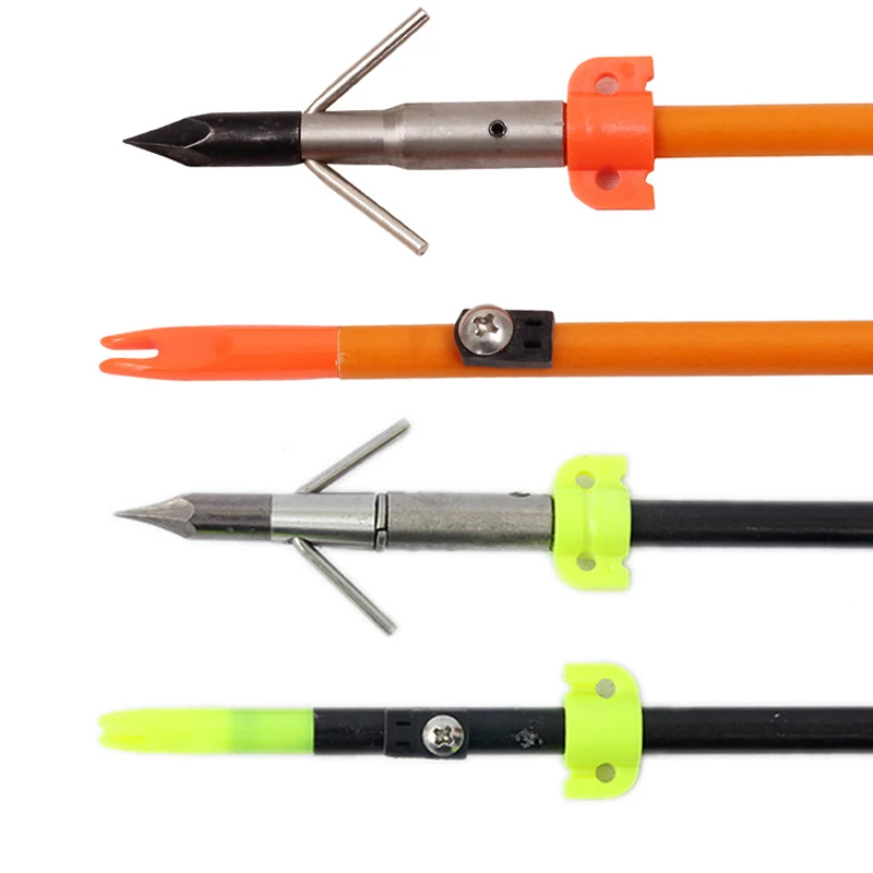 4pcs 8mm Spine 300 Fishing Arrows Fiberglass Fish with Broadheads for Compound/Recurve Bow and Arrow Head | Спорт и развлечения