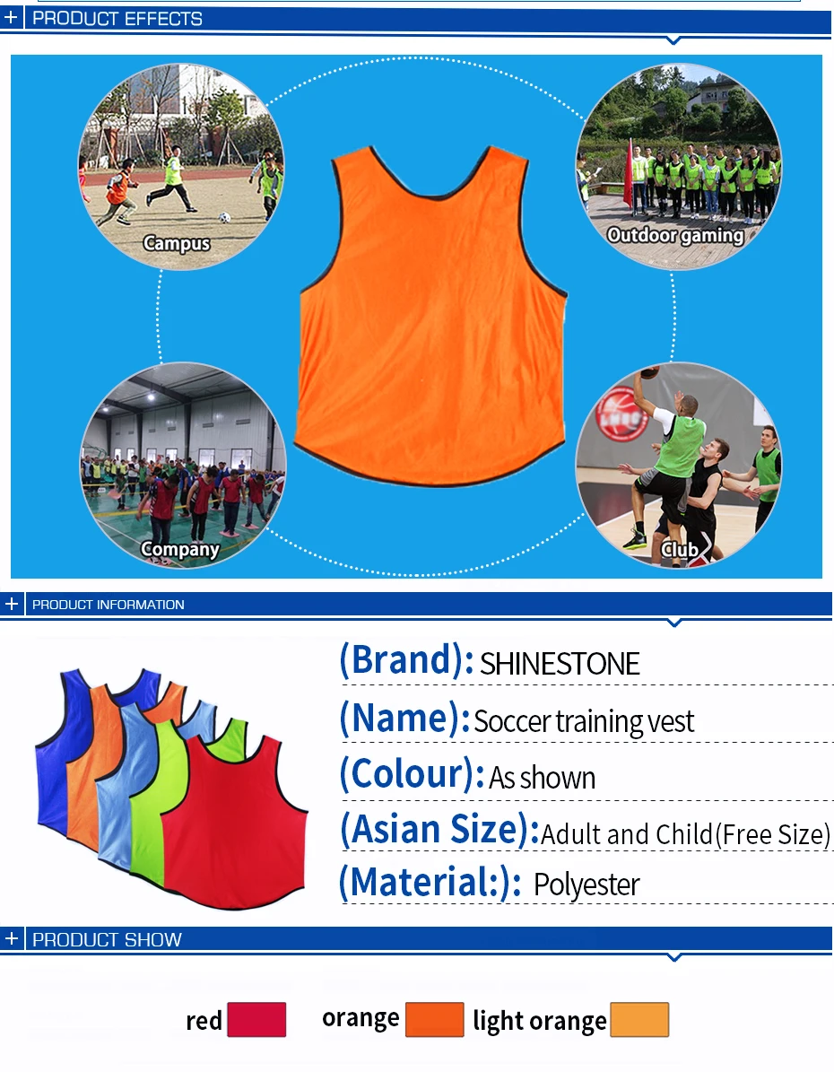 SHINESTONE Adult Child Football Team Sports Soccer Training Vest Pinnies Jerseys Quick-dry Breathable Training Bib Outdoor Vest