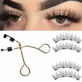 

2020 New Magnetic Lashes Curler Clip Eyelashes Set 3D Magnets False Lashes Quantum Kit