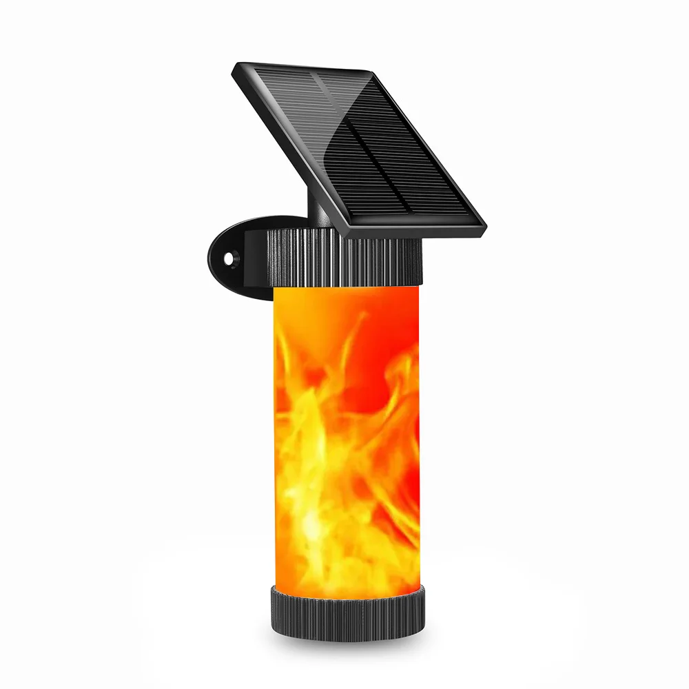 solar flame light Светодиодный настенный светильник на солнечной батарее, мерцающие лампы с огнем, IP65, водонепроницаемый, на солнечных батареях, для наружного освещения, светодиодный светильник для декора сада - Испускаемый цвет: solar flame light