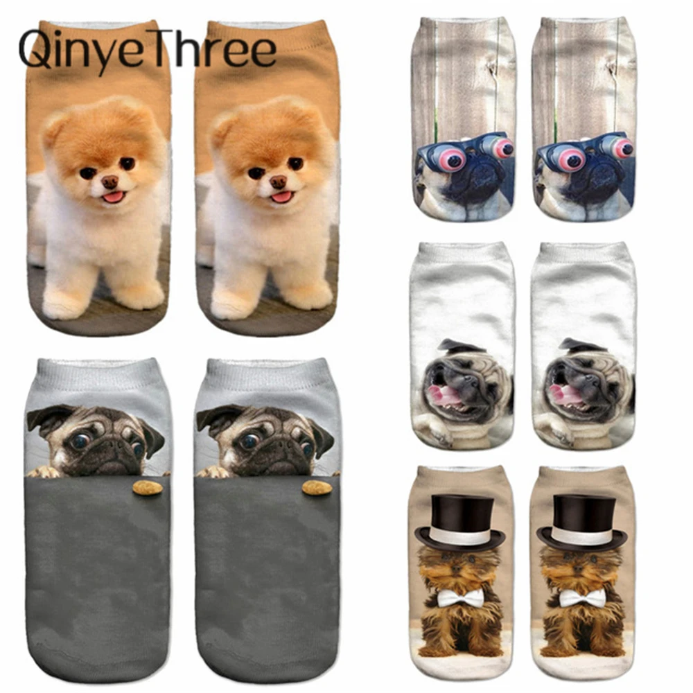 

2018 New 3D Printed Socks Women New Unisex Cute Low Cut Ankle Socks Multiple Colors Women Sock Women's Casual Animal Shape Socks
