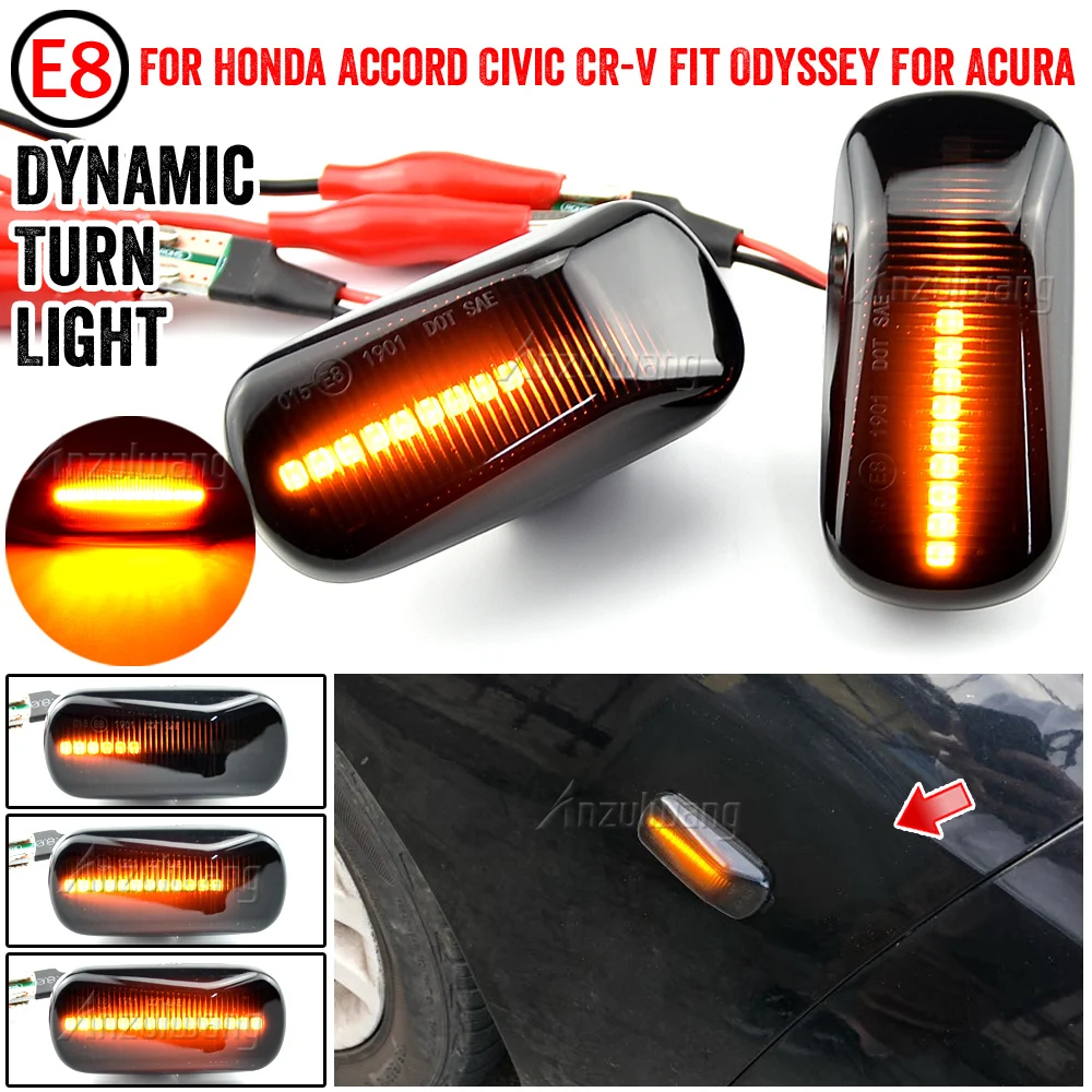 

2pcs Led Dynamic Side Marker Turn Signal Light For Acura Integra Type-R DC2 RSX DC5 NSX NA1 NA2 Repeater Signal Lights For Honda