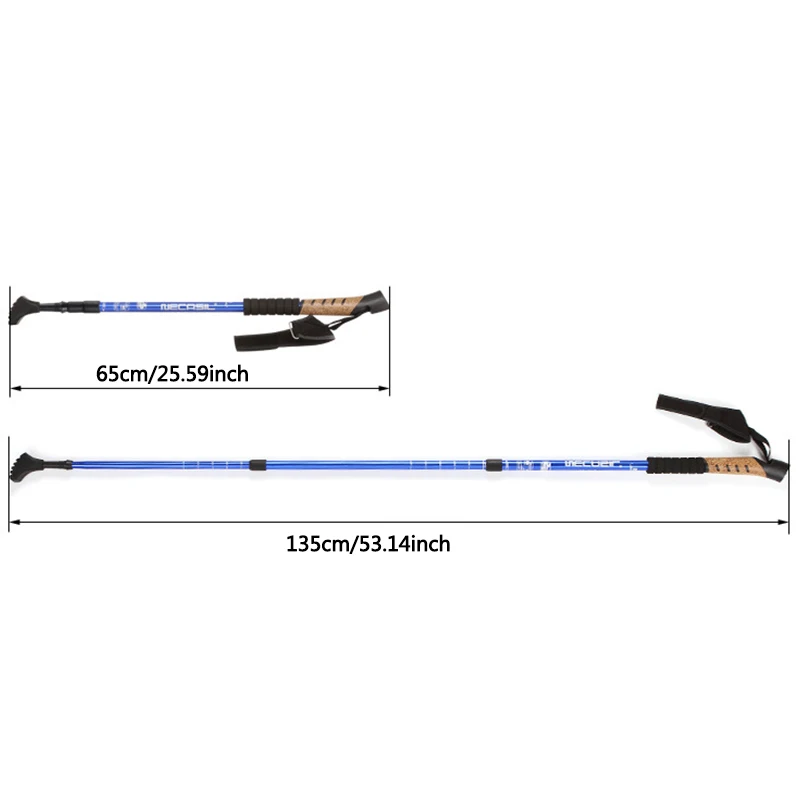 Najtaniej 2 sztuk partia laski turystyczne Anti Shock kijki trekkingowe Nordic laska aluminium teleskopowe kijki kempingowe kule