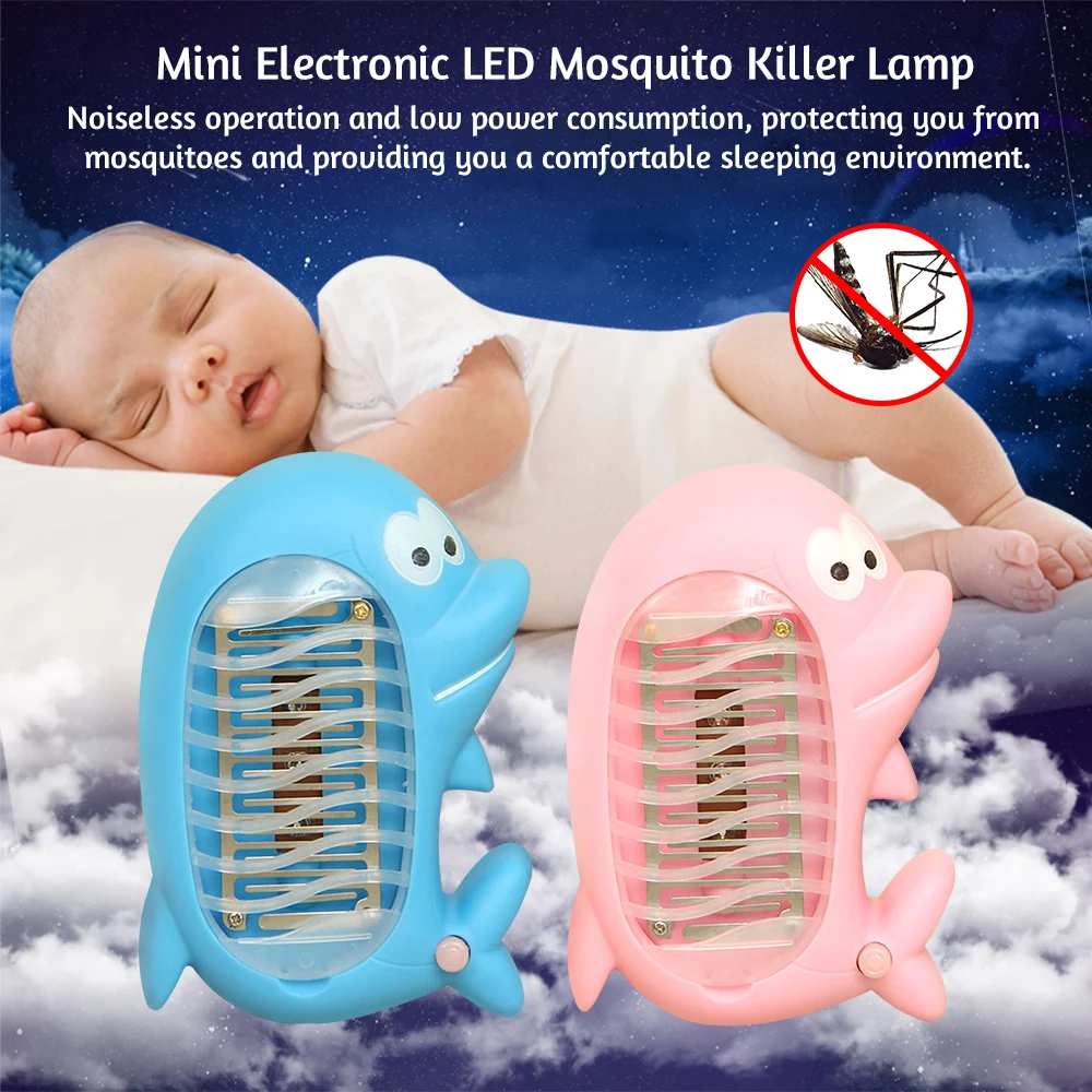 Мини электронный США Plug Mosquito Killer лампа мультфильм Дельфин светодиодный москитный убийца лампа насекомых муха Жук Zapper Ночная лампа Killer
