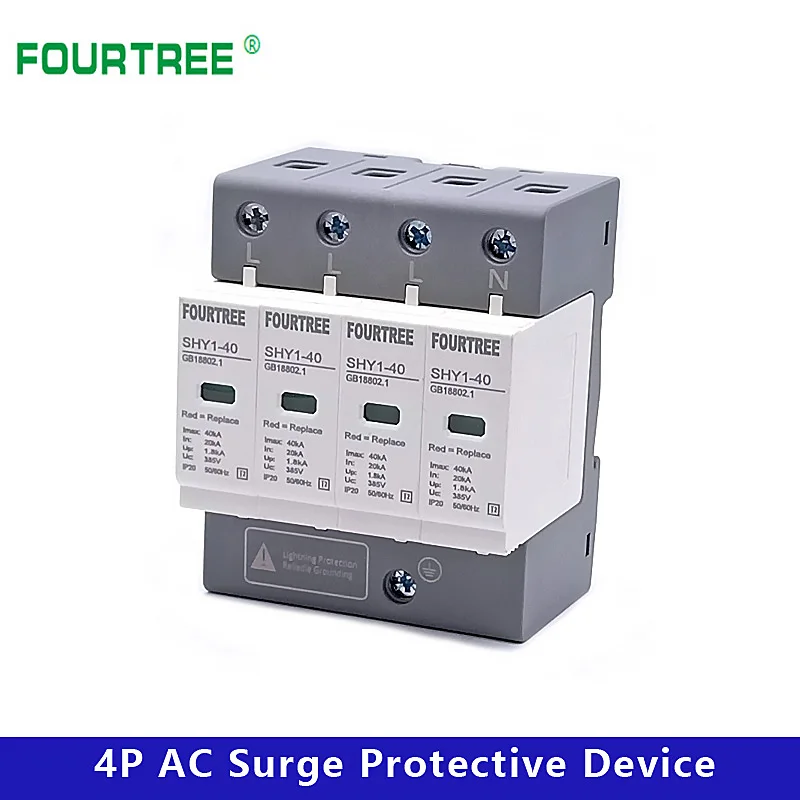 Surge Protective Device Spd Ac 3p+n 2040ka 30ka60ka 385v 420v House