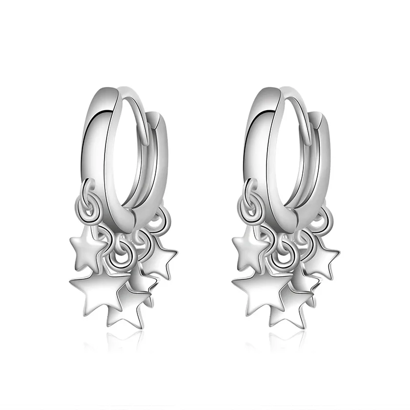 

Hainon 2023 новые прекрасные модные серьги-кисточки со звездой для женщин серебряного цвета, помолвка, серьги-подвески, ювелирные изделия, подарки