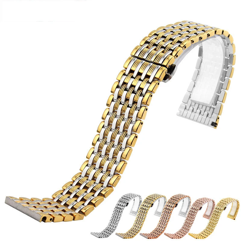 316L Нержавеющая сталь ремешки наручных часов из розового золота 18 мм/20 мм/22 ммметалл ремешок наручные часы браслет ремешок для часов