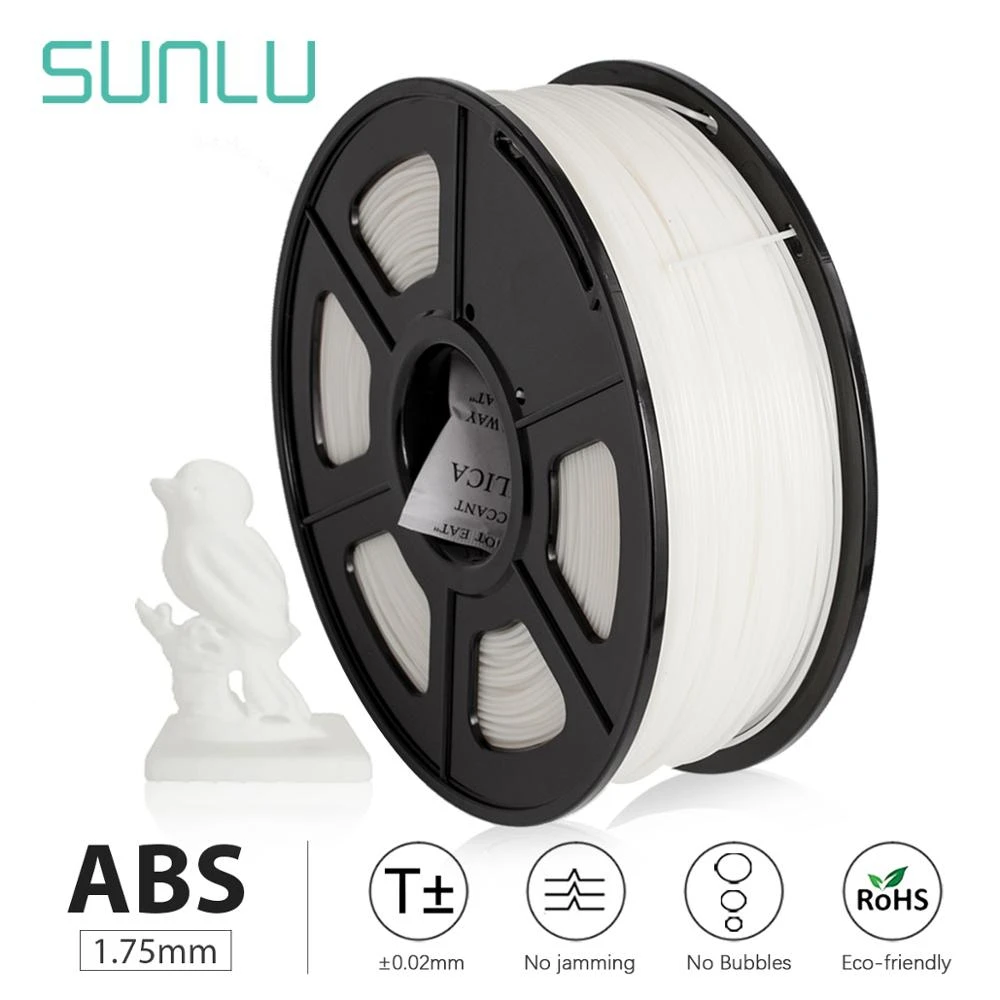 SUNLU-filamento de plástico ABS para impresora 3D, materiales de impresión, 1,75 MM, 1kg, envío rápido