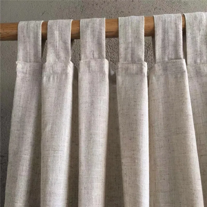 Natural Linen Blackout Curtains for Living Room Bedroom Eco-friendly Hemp Window Cortinas Cafe Kitchen Flax Short Curtains