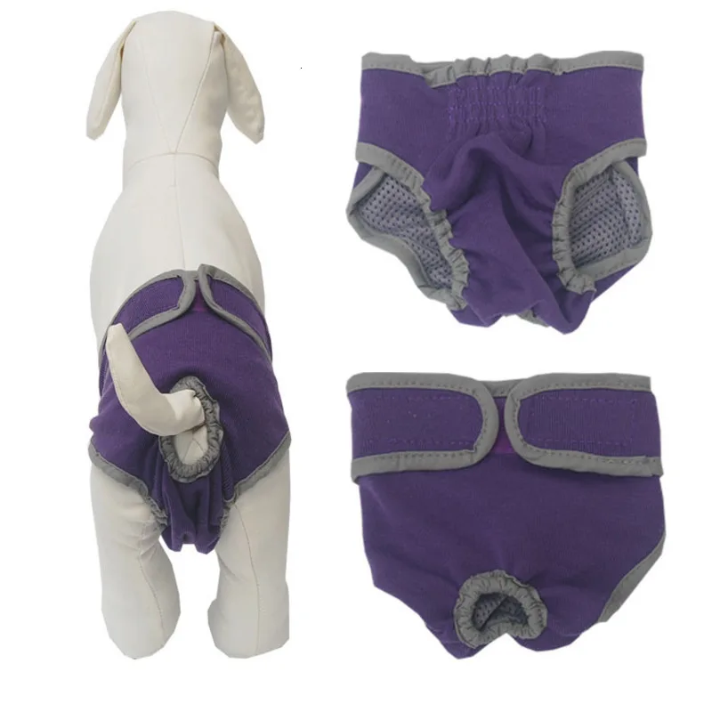 Underwear нижнее белье для собак, шорты для подгузников, для домашних животных, на липучке, физиологические штаны, санитарные брюки, безопасность для собак, менструальные штаны, Тедди, анти-Harass JW - Цвет: Purple