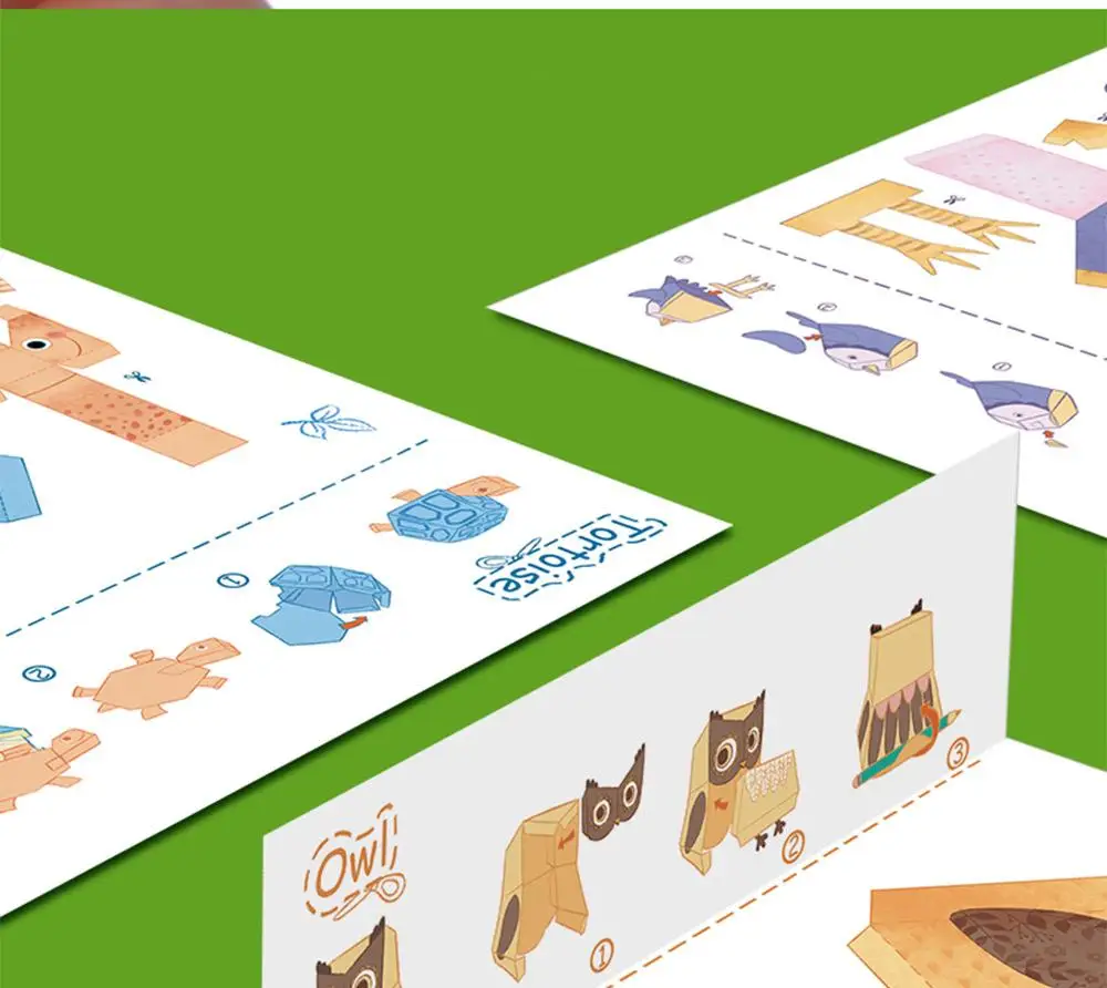 Mideer бумага Оригами животные ремесленные наборы Дети Обучающие Игрушки для раннего развития для детей Слон птица Лев черепаха ремесло подарок