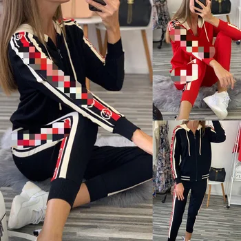 

2020 Women's New Sports Leisure Hooded Suit Piece fashion-style tracksuit women two-piece suit women outfits women tracksuit