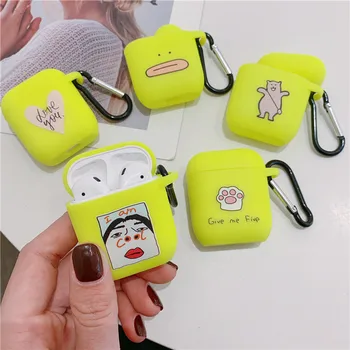 

Funny Nostrils Pattern Case For Apple Airpods 2/1 Case Cute Fluorescent Color Earphone Cover For Airpod Silicone Headphone Case