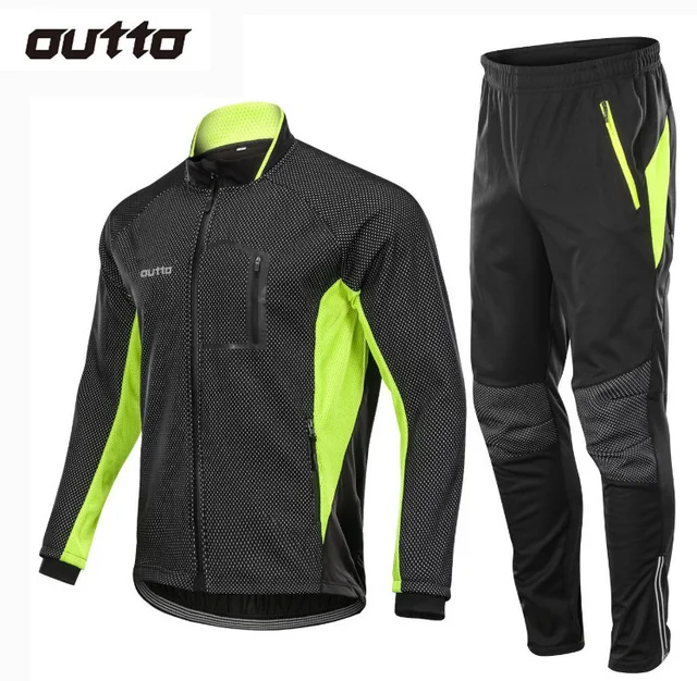 US $20.63 Winter Warm Fleece Riding Jacket And Pant Windproof Thermal Outdoor Sportswear Waterproof Man Racin