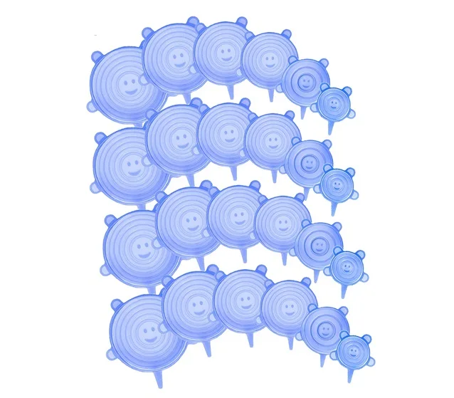 6/12/18/24 Pcs Silicone Cover Stretch Lids Reusable Airtight Food Wrap Covers Keeping Fresh Seal Bowl Stretchy Wrap Cover