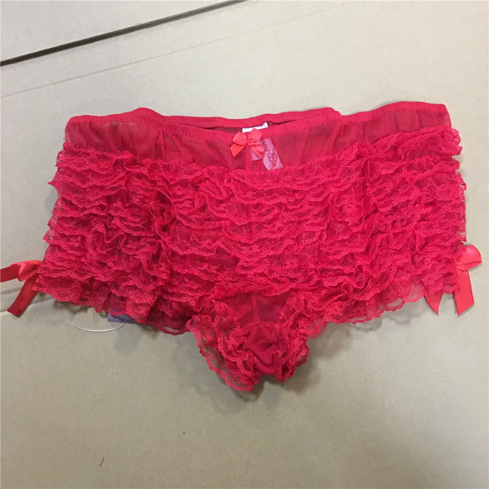 Frilly Knickers Ruffle Panties Women Burlesque Sissy French Boy Shorts Size  6-26