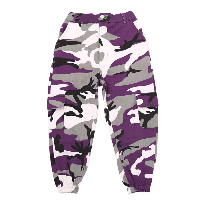 Girls Pants Wine Kid Hip Hop Clothing Camouflage Jogger Pants for Girls Jazz Dance wear Costume Ballroom Dancing Clothes Stage Outfits Suit