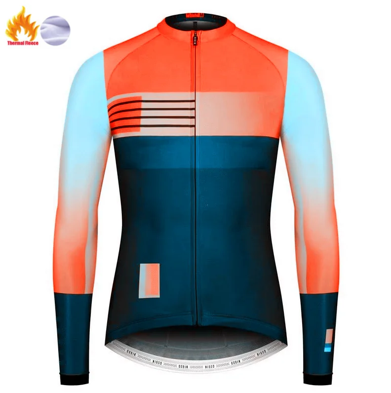 Велоспорт Джерси Pro Team Gobiking зимняя флисовая одежда для велоспорта MTB Велоспорт комбинезон комплект Ropa Ciclismo триатлон Велоспорт - Цвет: Winter Jersey