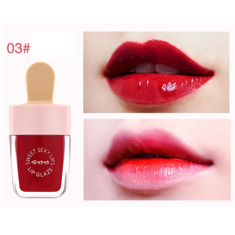 Korea Hot Ice Cream Lip Liquid Moisturizing Smooth Fine Lines Brighten Skin Color Lip Glaze Liquid Lipstick FP51