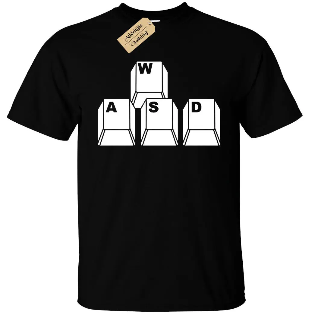 

2019 Fashion Wasd Keyboard Keys Mens T-Shirt Funny Geek Nerd Gamer Computer Pc Gift Unisex Tee
