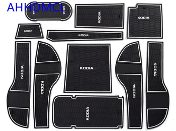 

Car Door Groove Mat Gate Slot Cup Armrest Storage Pad Mat For Skoda Kodiaq GT 5 Seats Kodiaq 2019
