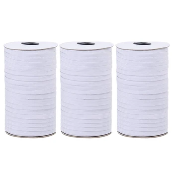 

3 Rolls of 1/8 Inch Elastic Line Heavy Elastic Rope Braided Elastic Band / Elastic Rope 200 Yards Sewing Elastic Bobbin