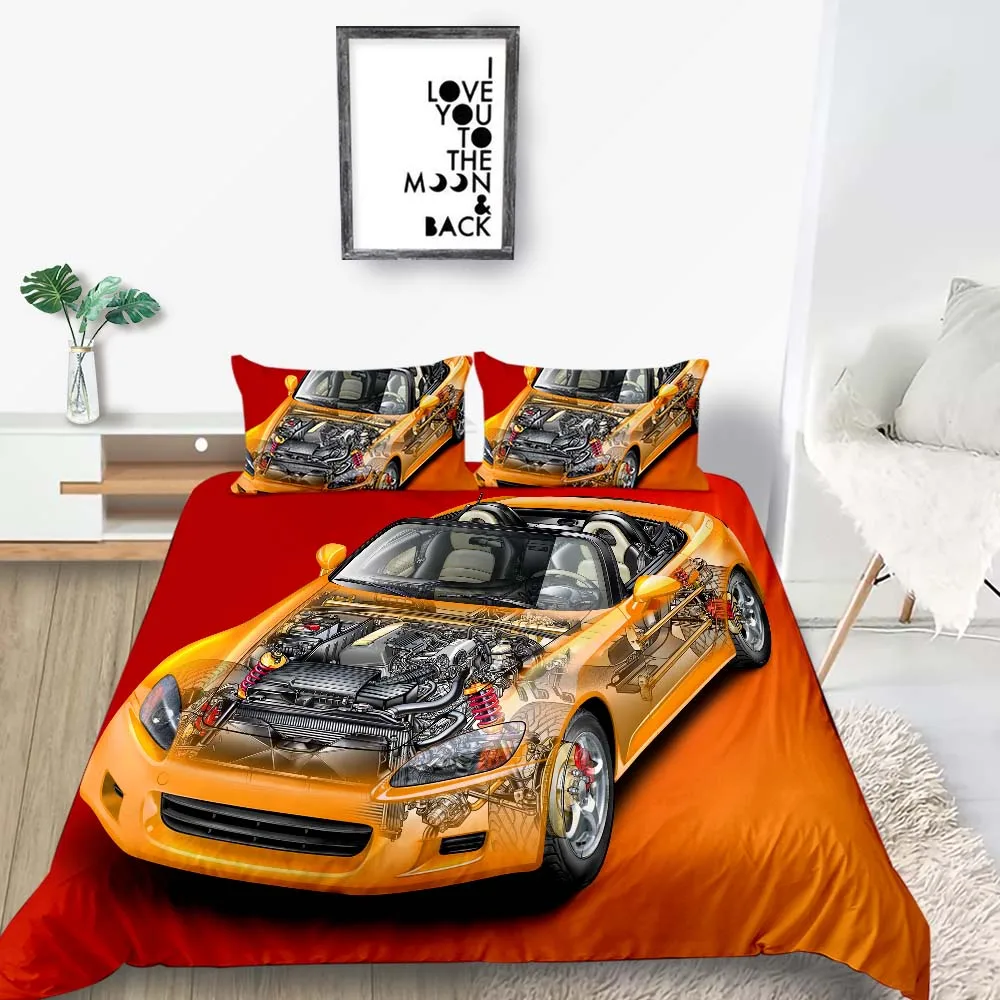 

King Size Bedding Set Car Structure Creative Fashionable 3D Duvet Cover Queen Single Twin Full Double Uniuqe Design Bed Set