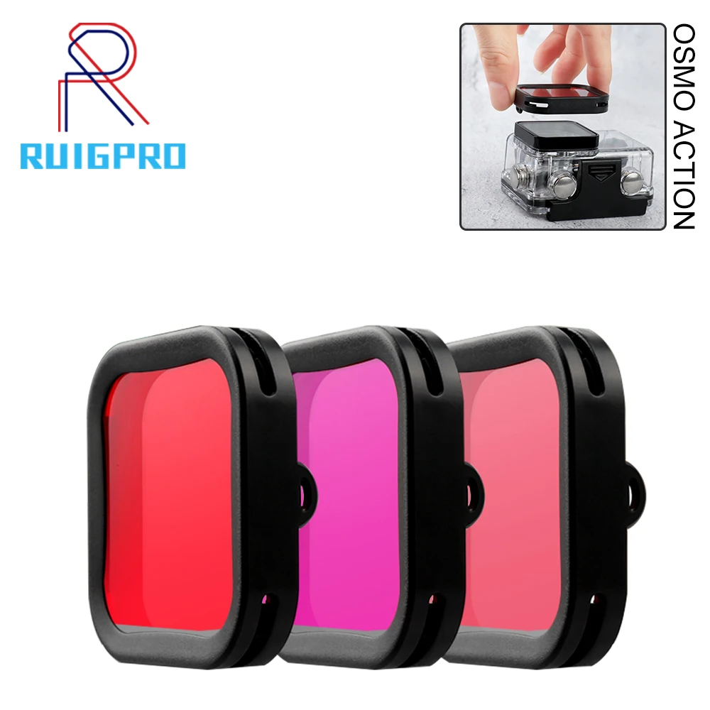 2pcs CPL Camera Lens for DJI Osmo Sport Action Camera kit Accessory Red+Purple