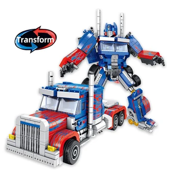 

917Pcs Transformation Robot Building Block Sets Deform Car Creative Assembling Creator Education Blocks Toys for Children Gifts