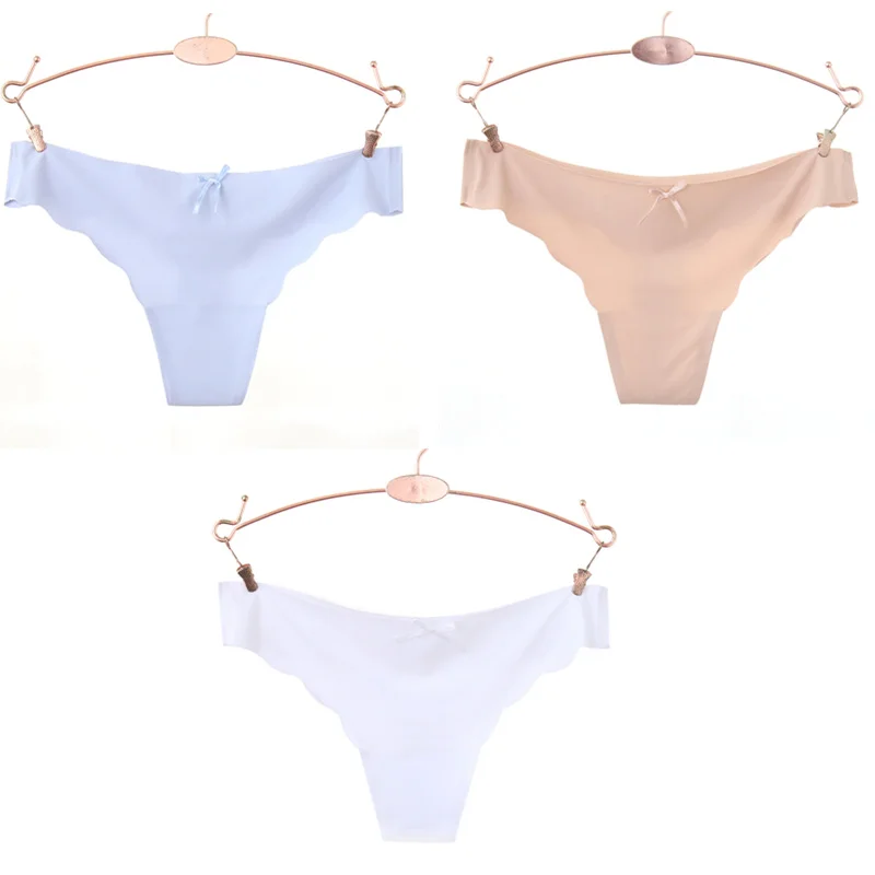 3pcs/lot Seamless Ladies Thong Low Waist Women Sexy G String Solid Underwear Panties Wholesale Lots Bulk 20 - Цвет: 8