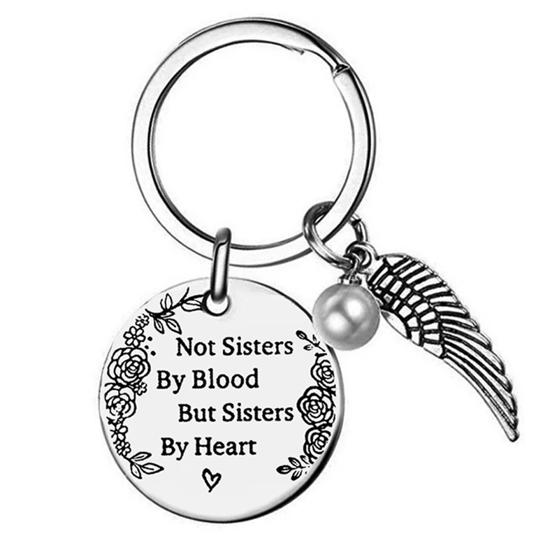 Not Sisters By Blood But Sisters By Heart Friendship Keychain For Women Teen Gir 