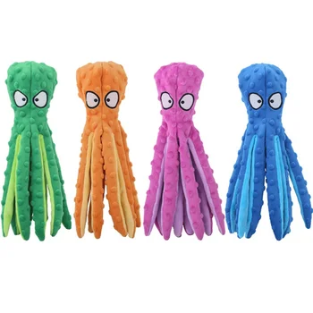 

2020 1pc Pet Plush chew toys Octopus Shape Dog Puzzle Bite Resistant Sounding Toys Interactive Cat And Dog Supplies