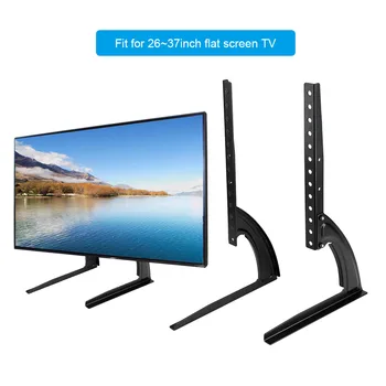 

Mount 26-37" Height Adjustable Universal TV Stand Base Steel Plasmas LCD Flat Screen Table Top Pedestals Easy Install