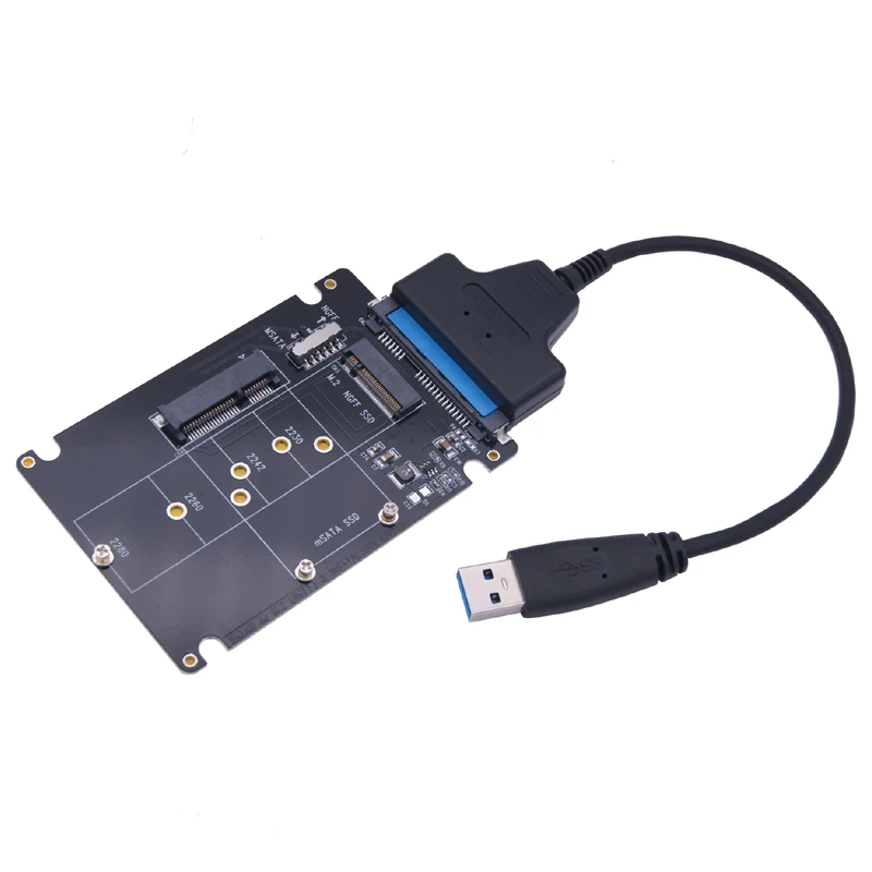 2-in-1 M.2/MSATA to SATA 3.0 & USB 3.0 Adapter: Convert and Connect SSDs to 2.5