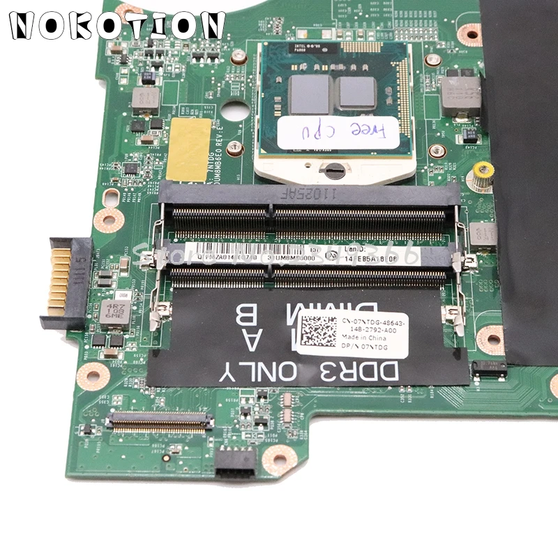 NOKOTION для Dell inspiron 14R N4010 14 дюймов Материнская плата ноутбука CN-07NTDG 07NTDG DA0UM8MB6E0 материнская плата HD GMA HM57 DDR3
