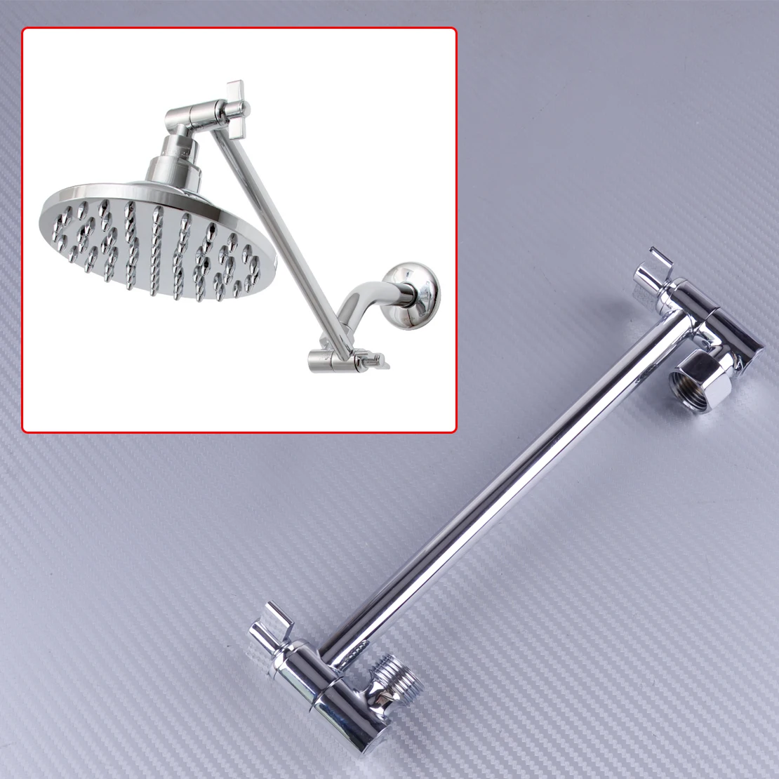 LETAOSK Universally Silver Metal Adjustable Shower Extension Arm