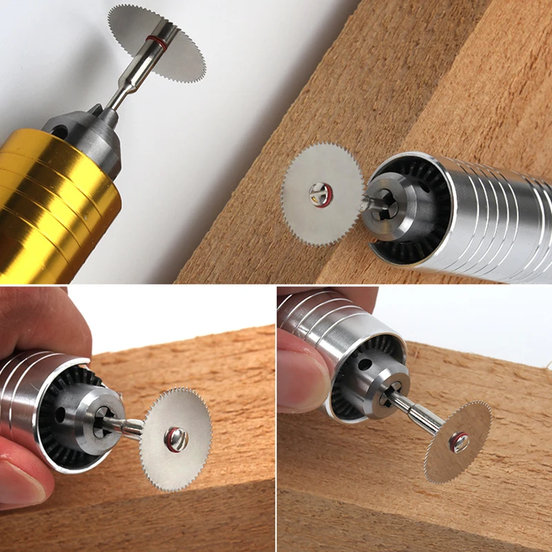 6Pcs/set Stainless Steel Slice Metal Cutting Disc with 1 Mandrel for Dremel Rotary Tools 16 18 22 25 32mm Cutting Disc Home Tool